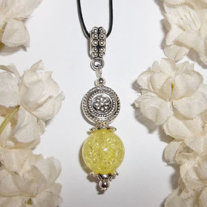 Yellow Necklace Adjustable Size Handmade Beaded Fashion Jewelry Gift NWT 5019